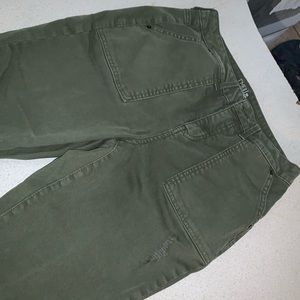 Green cut out jeans